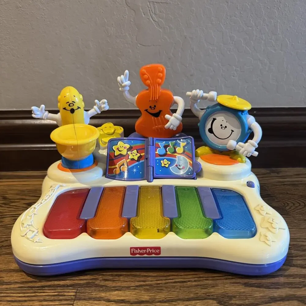 Fisher Price Little Superstar Jammin Band Light Up Piano Arms Move Musical Works